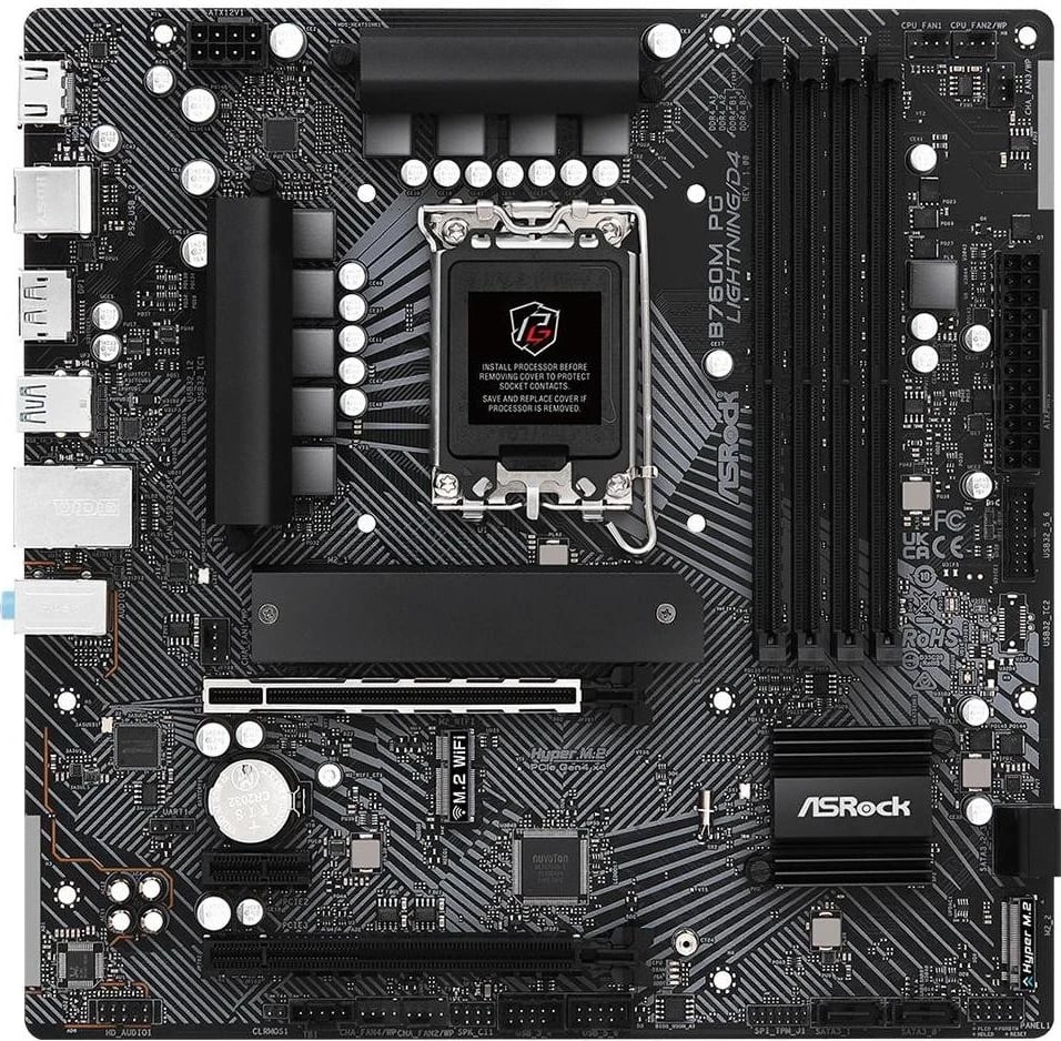 Pllakë amë ASRock B760M PG Lightning/D4, Socket 1700, DDR4