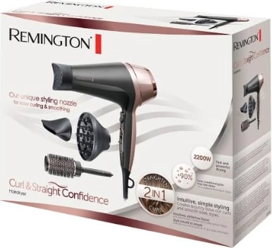 Tharëse flokësh REMINGTON D5706, 2200 W, E zezë, Rozë e artë