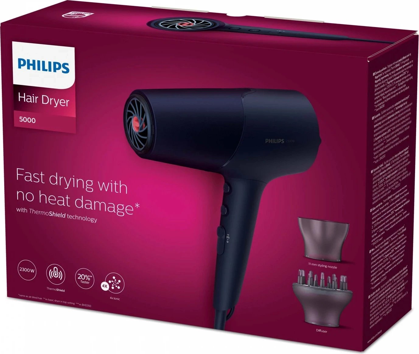 Tharëse flokësh Philips 5000 BHD510/00,  2300W, e zezë  