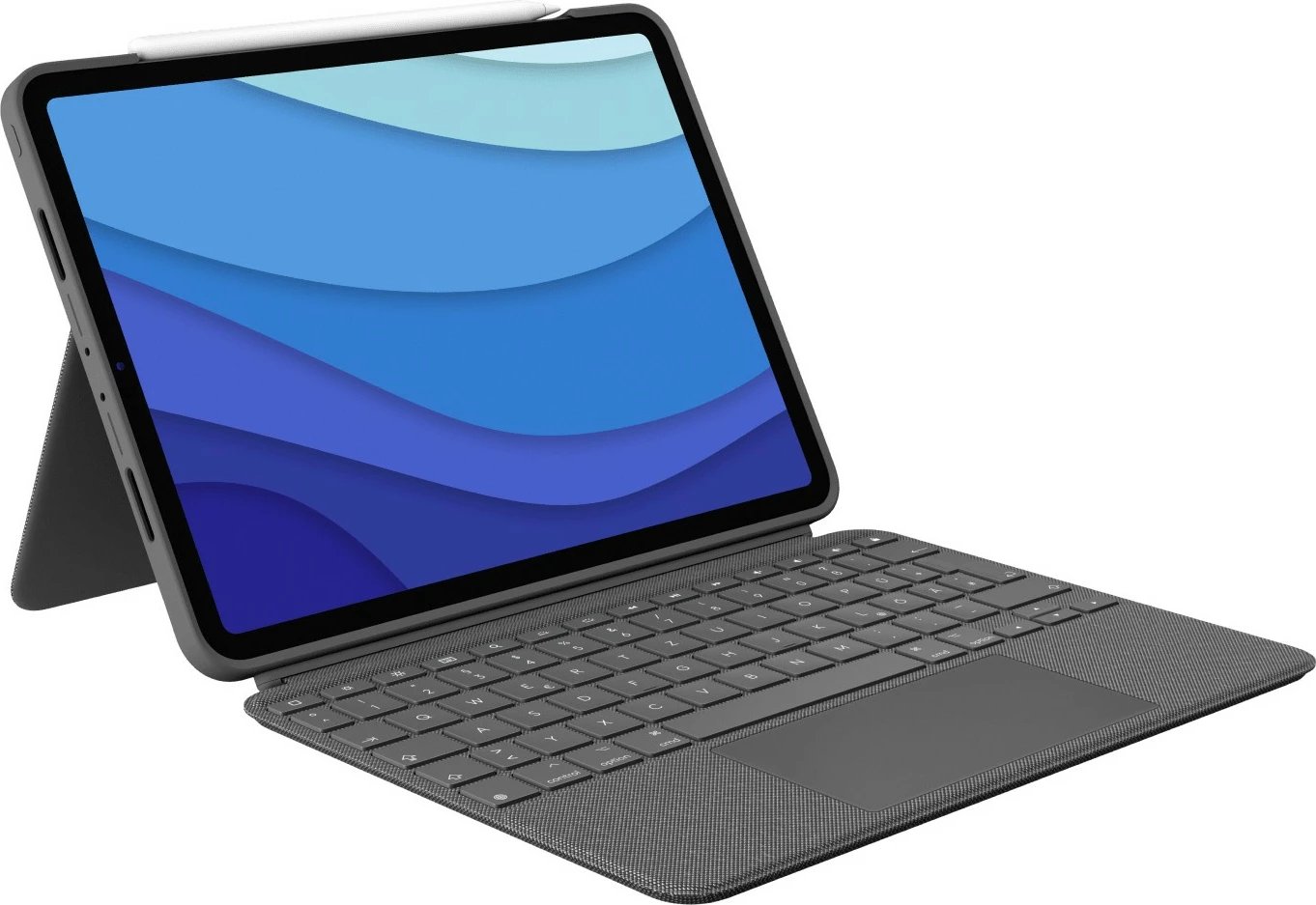 Mbështjellës me tastierë Logitech Combo Touch për iPad Pro 11-inch (1st, 2nd, 3rd dhe 4th gen), QWERTZ, Gjermanisht, Trackpad, Gri Oxford