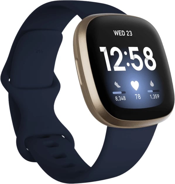 Smartwatch FitBit Versa 3, e kaltër/ari