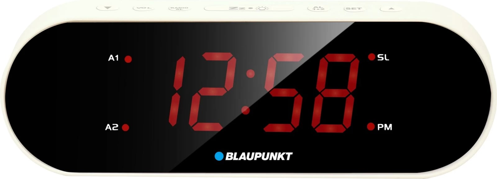 Orë alarmi Blaupunkt CR6WH, digjitale, LED, zezë dhe bardhë