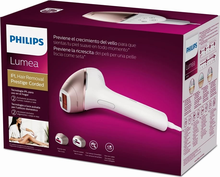 Pajisje për heqjen e qimeve IPL Philips Lumea Prestige Lumea IPL 8000 Series BRI945/00, Rozë