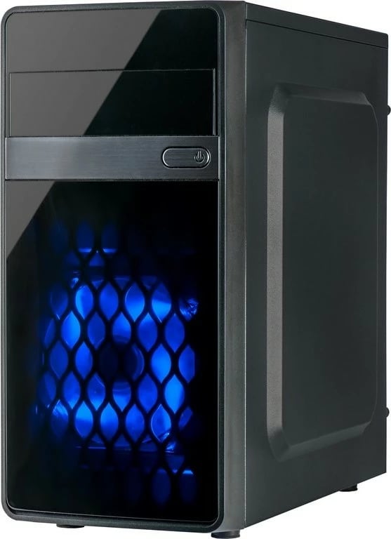 Kasë Inter-Tech MA-01 Micro, Micro Tower, PC, Black, micro ATX, Blue, Case fans