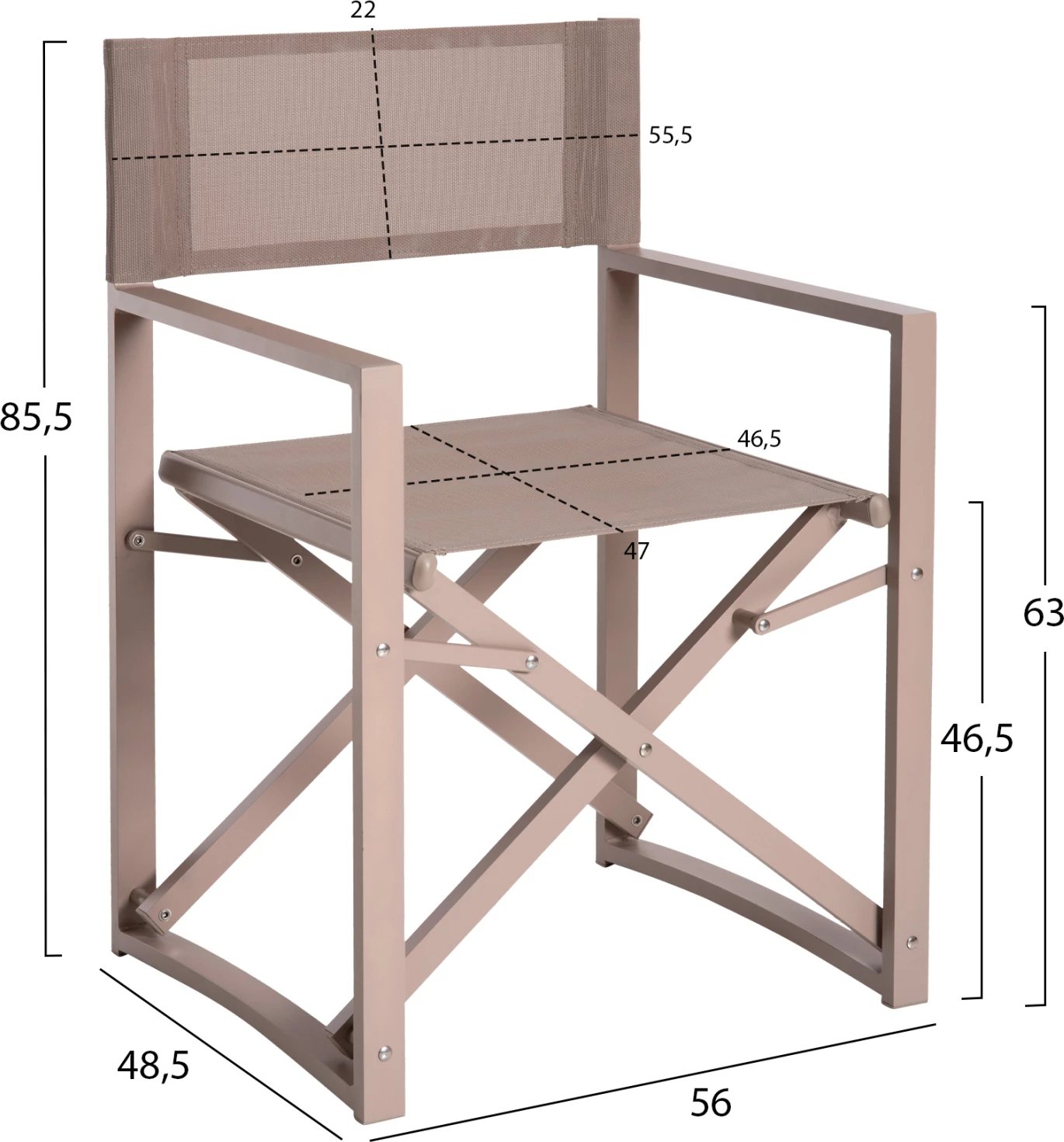 Karrige regjisori alumini DUPRE FH5094.03, 57x48,5x85.5Hcm. e kaftë