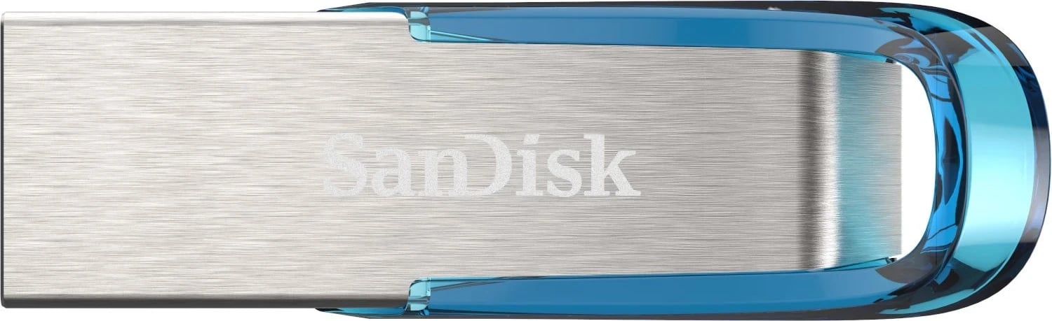 USB SanDisk Ultra Flair, 64GB, USB 3.0, 150 MB/s, argjend/ e kaltër