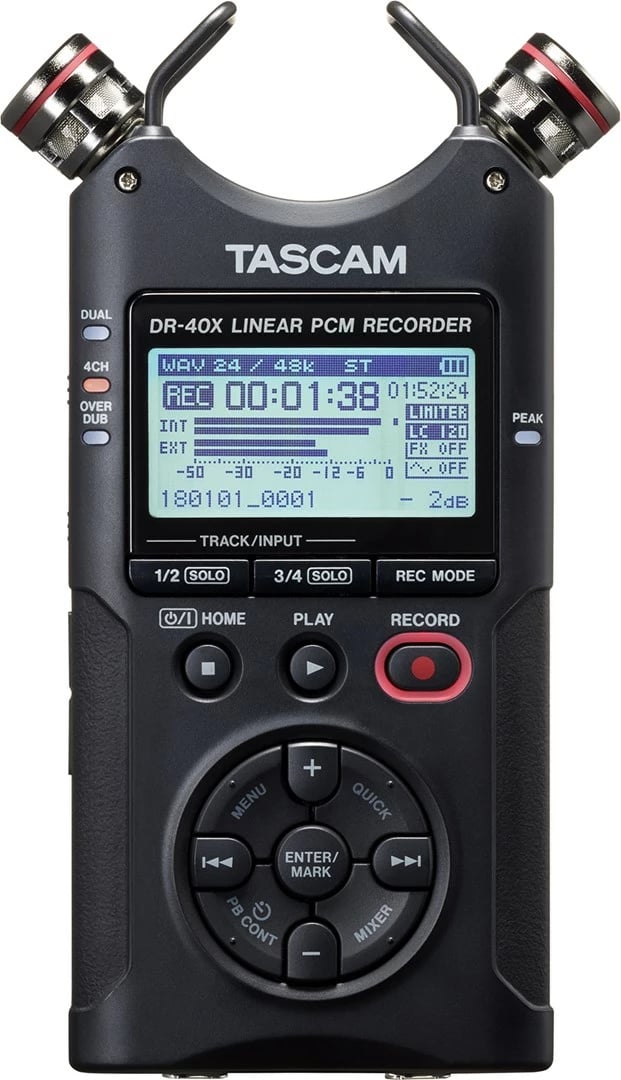 Diktafon Tascam DR-40X, me SD card, i zi