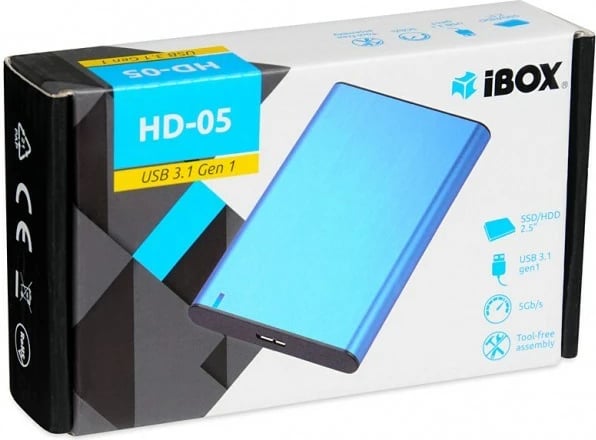 Kuti për SSD/HDD iBox 2.5", e kaltër 