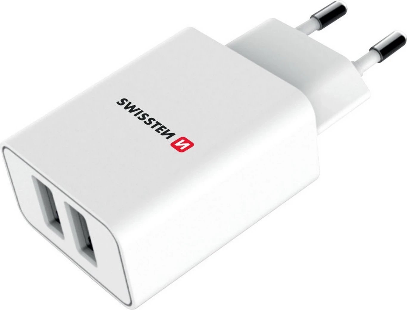 Karikues Swissten Travel Smart 2x USB, i bardhë