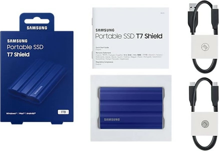 SSD portabël Samsung, 1TB, blu