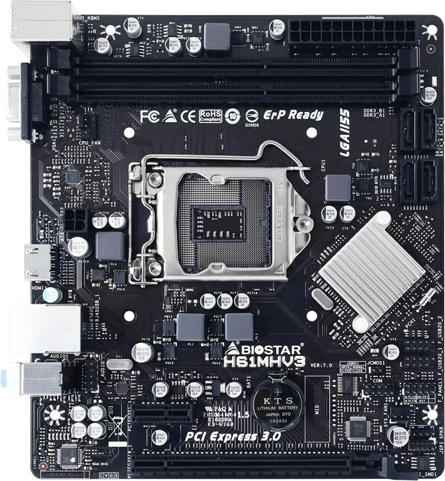 Pllakë amë Biostar H61MHV3, Intel® H61 LGA 1155, micro ATX