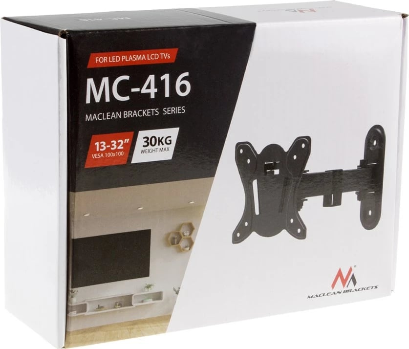 Mbajtës muri për TV Monitor Maclean MC-416, 13"-32", i zi