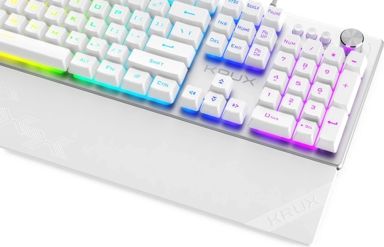 Tastierë Gaming KRUX Frost Silver-White me RGB