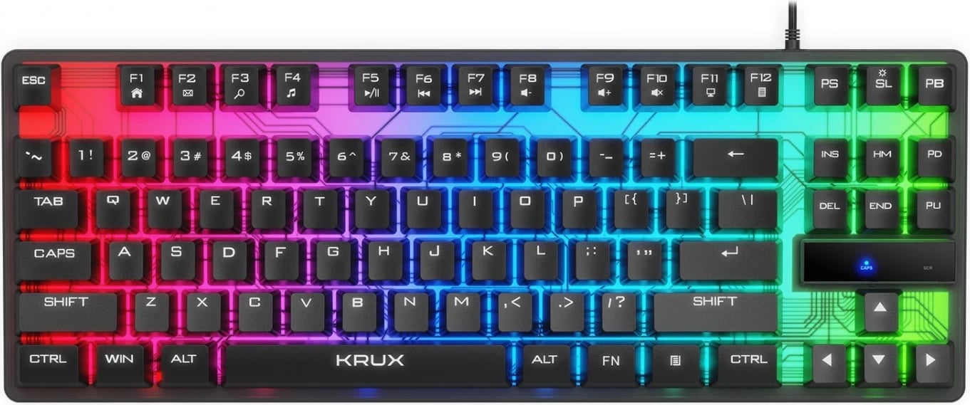 Tastierë për lojtarë Krux, RGB, e zezë