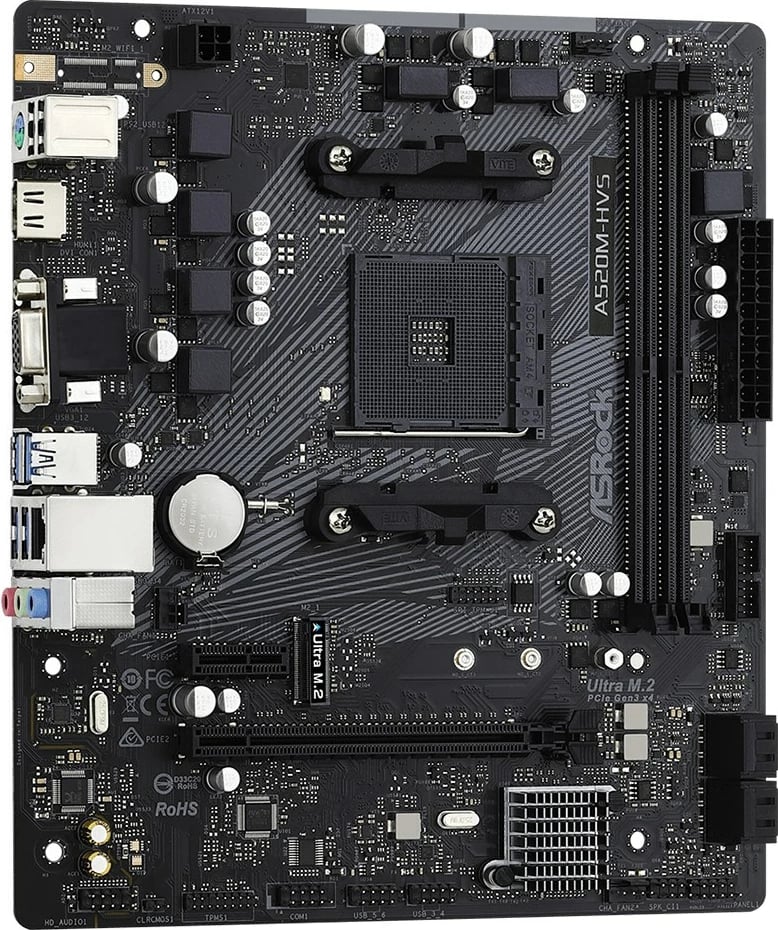 Pllakë amë Asrock A520M-HVS, AVS, AMD A520