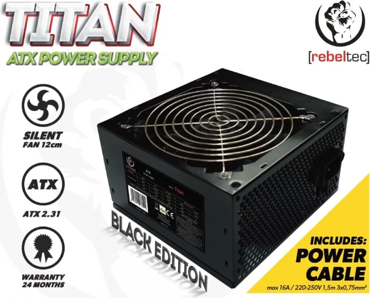 Furnizues energjie Rebeltec TITAN 600 ATX, 80 PLUS Bronze, Zi