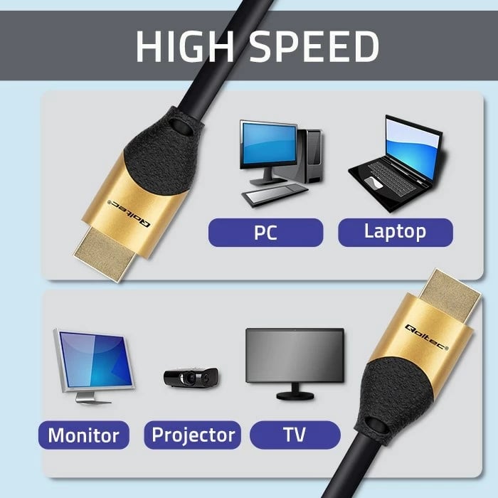 Kabllo HDMI Qoltec 50357, Ultra high speed 8K, 5m, Ari