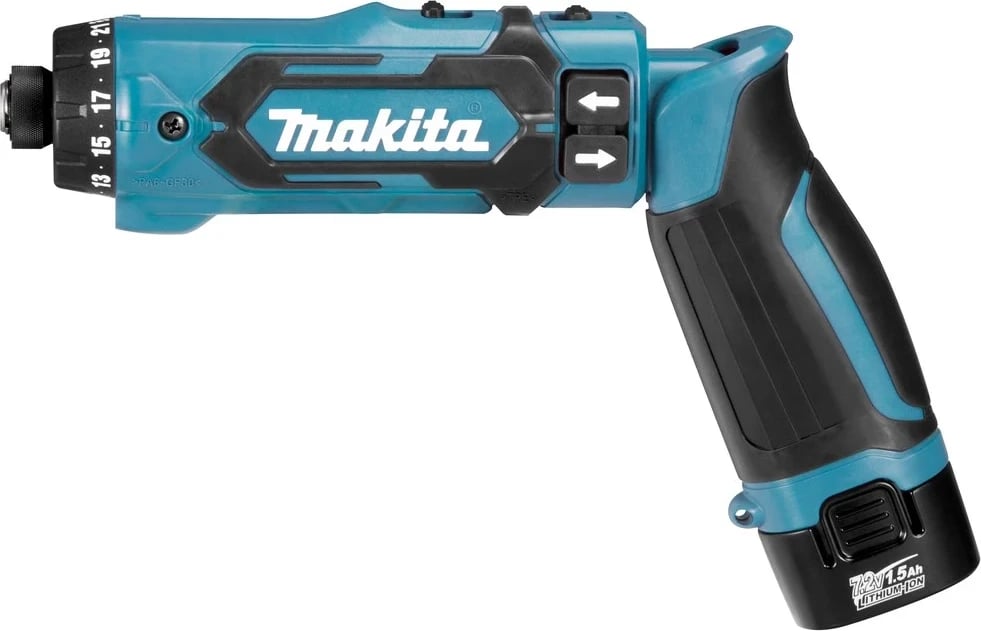 Burgim elektrik Makita DF012DSE, i zi dhe blu