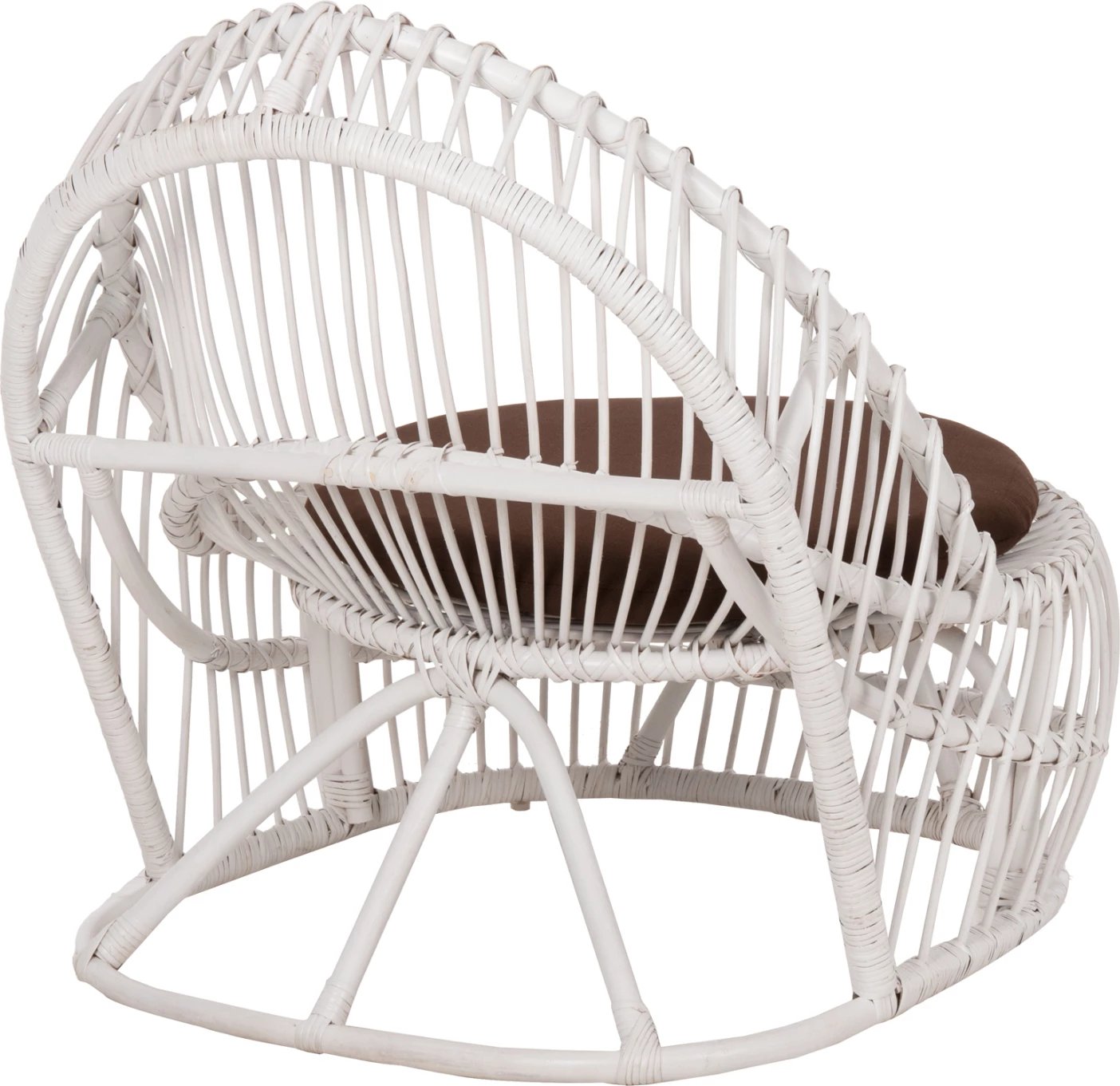 Karrige për krahë ENTROPY FH9840.02, rattan, ngjyrë bardhë-kafe, jastëk, 80x97x85H cm