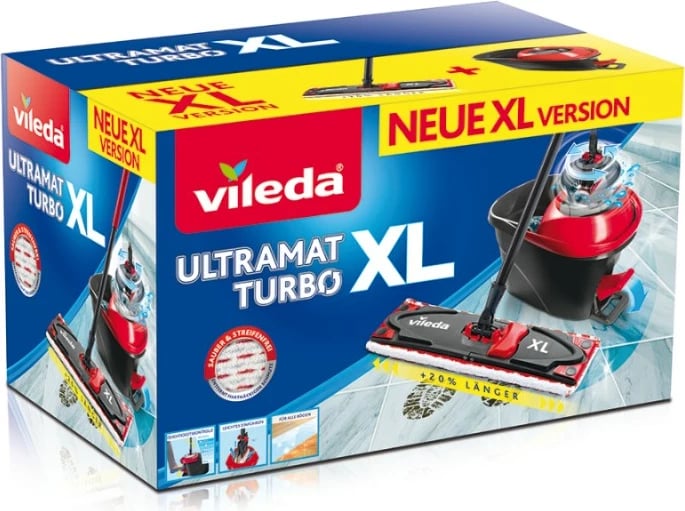 Set leckë rrotulluese Vileda TURBO 3in1 Microfibre 4023103227446, e zezë, e kuqe