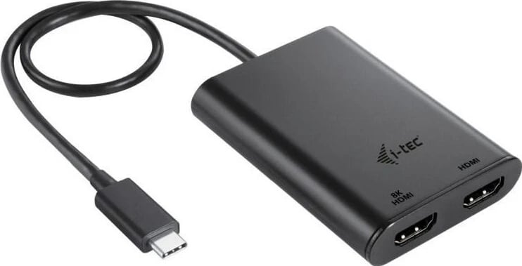 Adapter i-tec USB-C Dual 4K/60Hz, ngjyrë e zezë