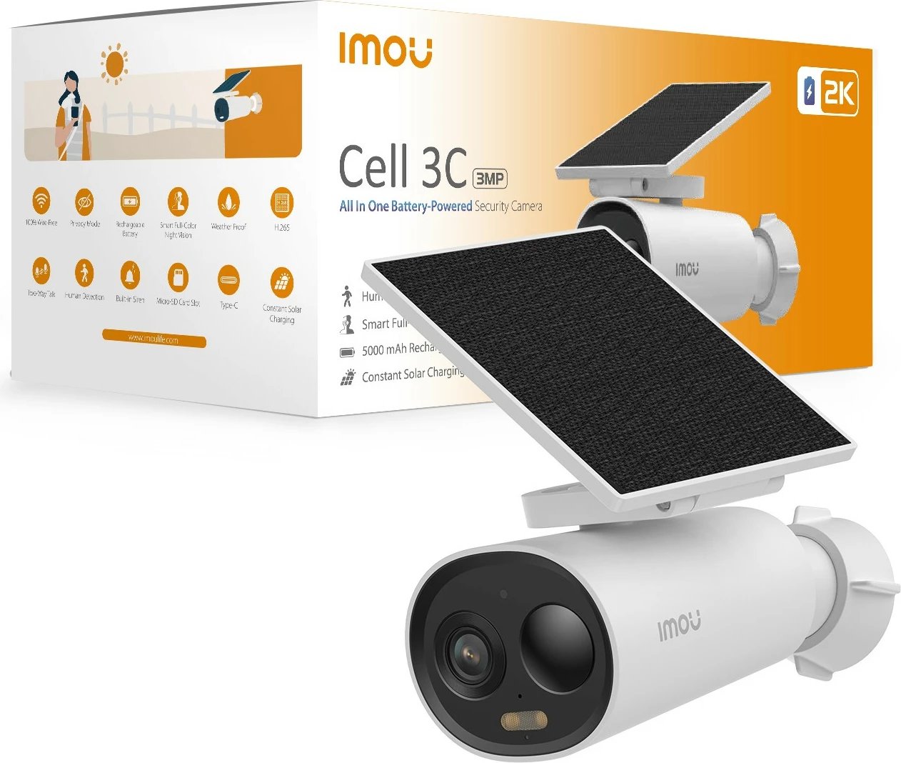 Kamerë sigurie Imou Cell 3C, 5000 mAh, IP66, Wireless