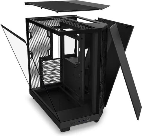 Kasë NZXT H6 Flow, Midi Tower, 2 x USB 3.1, 1 x USB-C 3.1, audio, e zezë