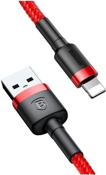 Kabllo Baseus Cafule, USB në Lightning, 2.4A, 0.5m, e kuqe