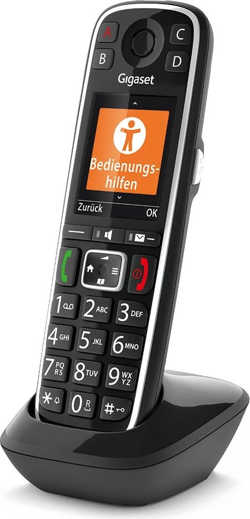 Telefon Gigaset E720HX, Analog/DECT, Pa tela, 200 kontakte, ID thirrësi, SMS, Zi