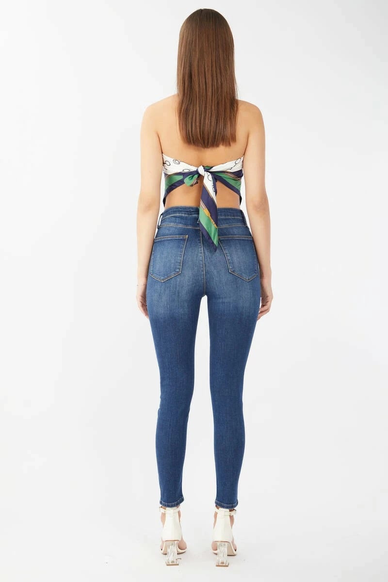 Xhinse super skinny për femra Banny Jeans, blu të errët