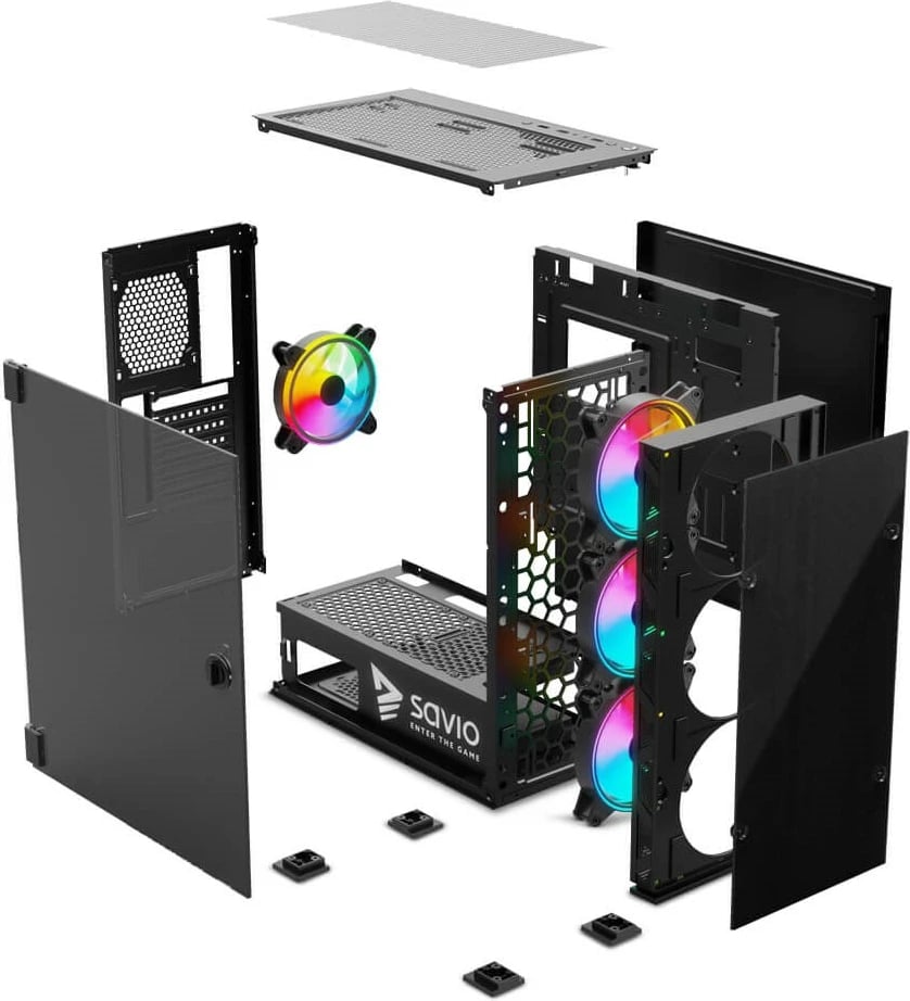 Kasë SAVIO PC Case Prime X1 ARGB, e zezë