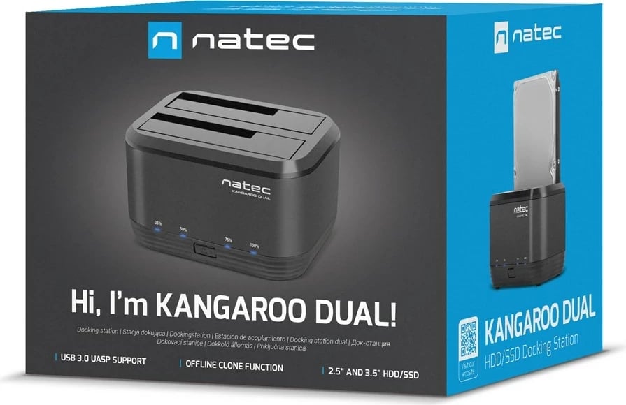 Docking station Natec Kangaroo Dual, USB 3.0, i zi