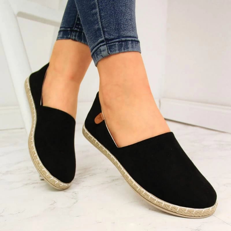 Espadrile slip-on me prerje NEWS W EVE270A për femra, të zeza