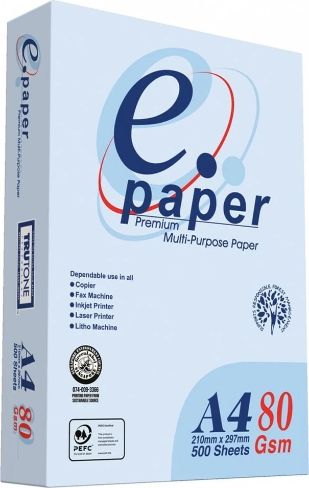 Letër fotokopje E-PAPER, A4, 500 fletë, e bardhë