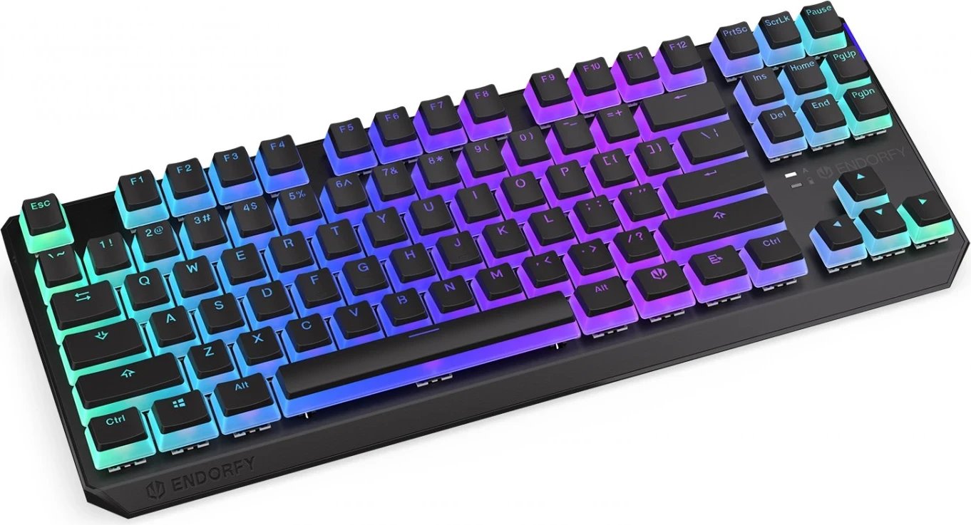 Tastierë Wireless ENDORFY Thock TKL me Ngjyra RGB dhe Pudding të Kuqe