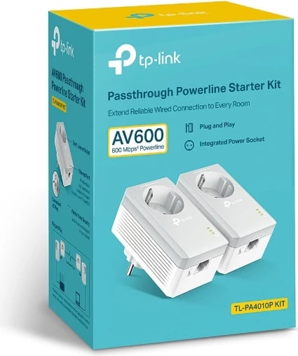 Adapter Powerline TP-LINK AV600 TL-PA4010P KIT, Bardhë