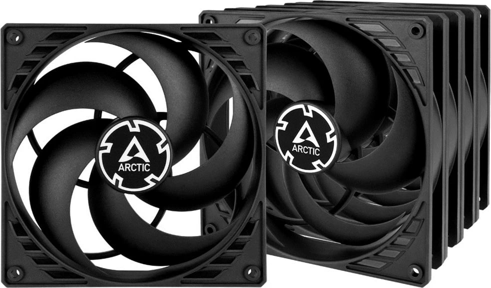 Ventilatorë për kasë kompjuteri Arctic P14, set me 5 copë, 14 cm, Zi
