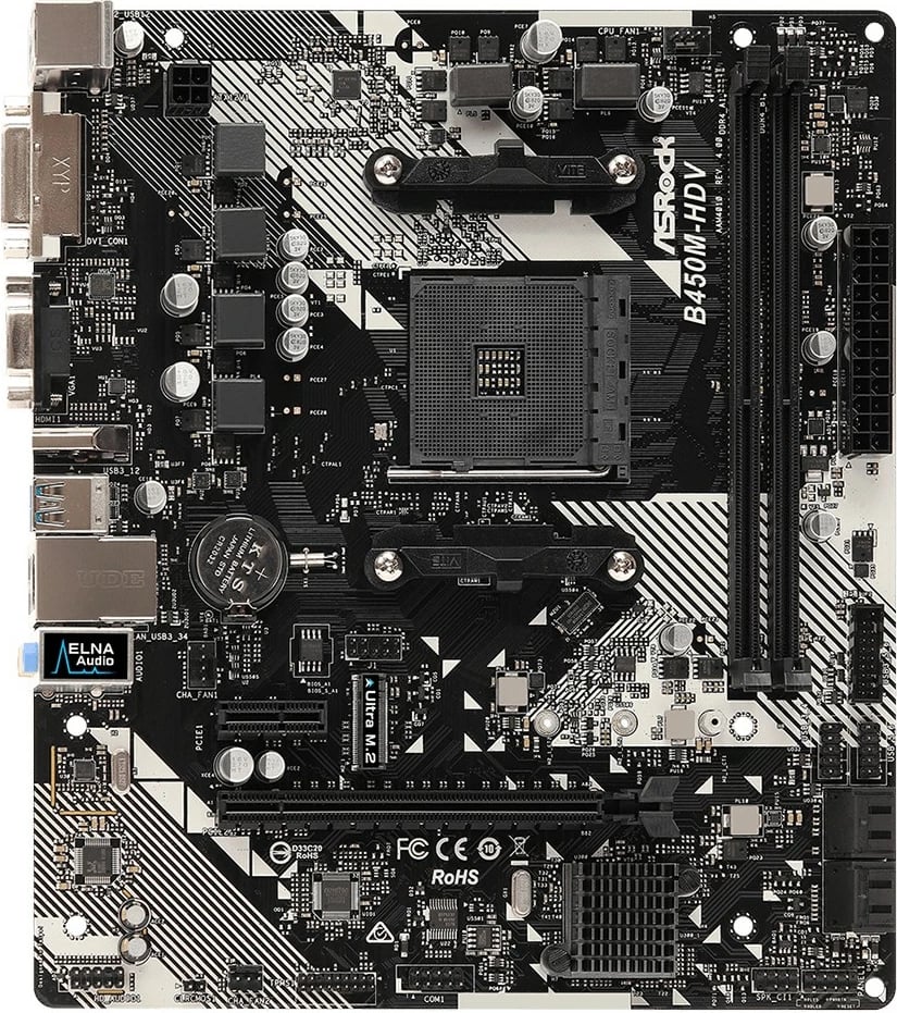 Pllakë amë ASRock B450M-HDV R4.0, Socket AM4, 32 GB, e zezë