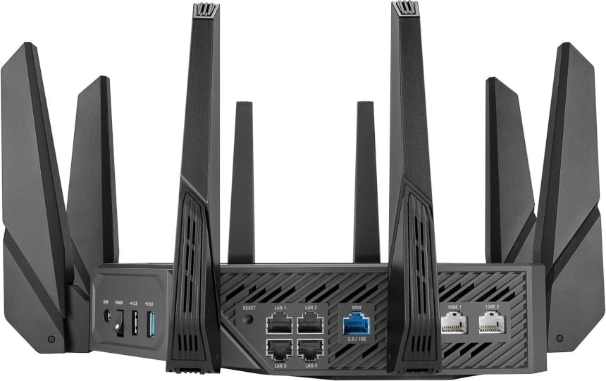 Router ASUS GT-AXE16000, 4 bërthama, 2.4 GHz, 5 GHz, 6 GHz, i zi