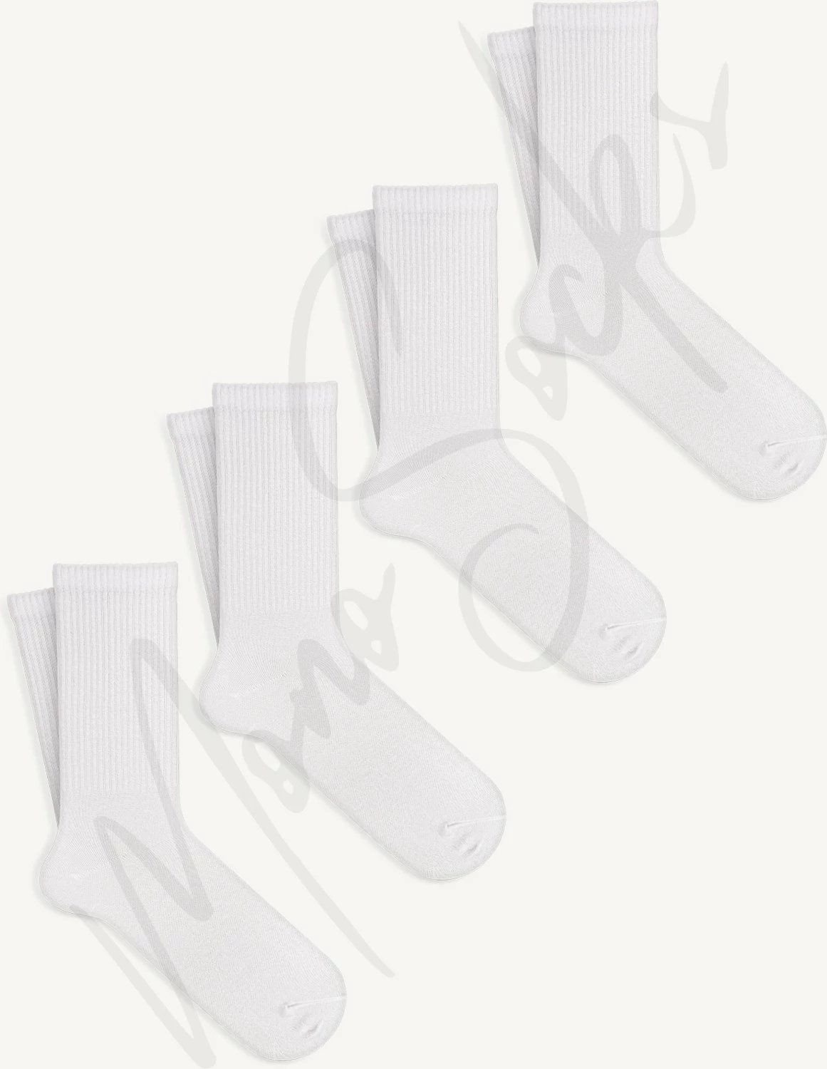 Çorape sportive për femra Mono Socks, të bardha, set 4 copë