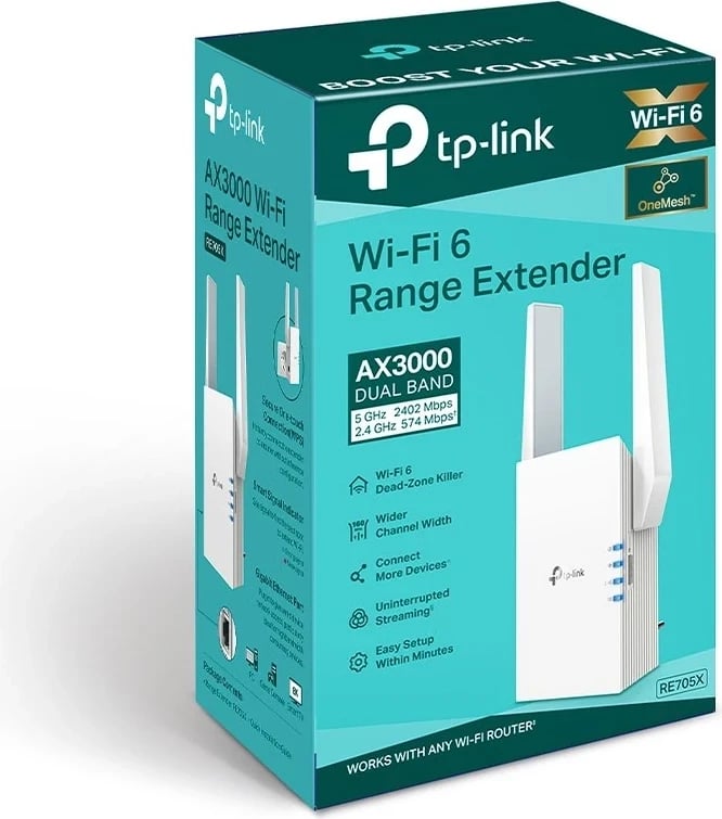 Router mesh TP-Link RE705X, Wi-Fi 6, i bardhë