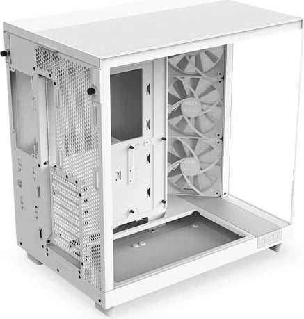 Kasë NZXT H6 Flow, Midi Tower, 3 x 120mm, e bardhë