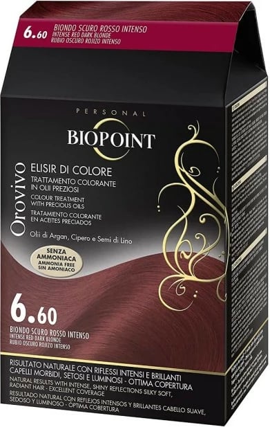 Ngjyrë për flokë Biopoint Orovivo 6.60 e kuqe, 100 ml
