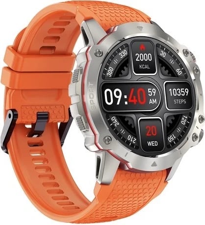 Smartwatch Kiano Watch Sport, e zezë dhe argjendtë