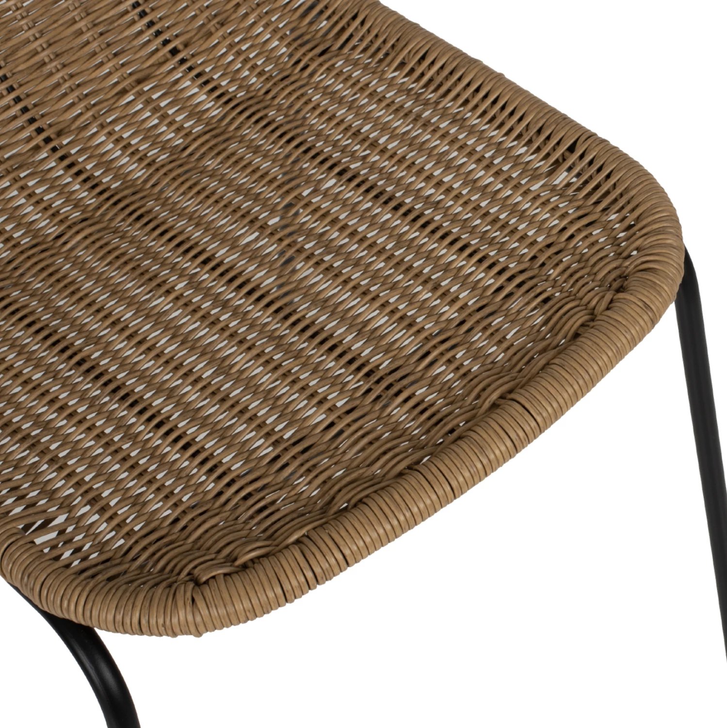 Karrige profesionale FH5867.01 metalike e zezë me rattan natyral 43.5x63x82Hcm