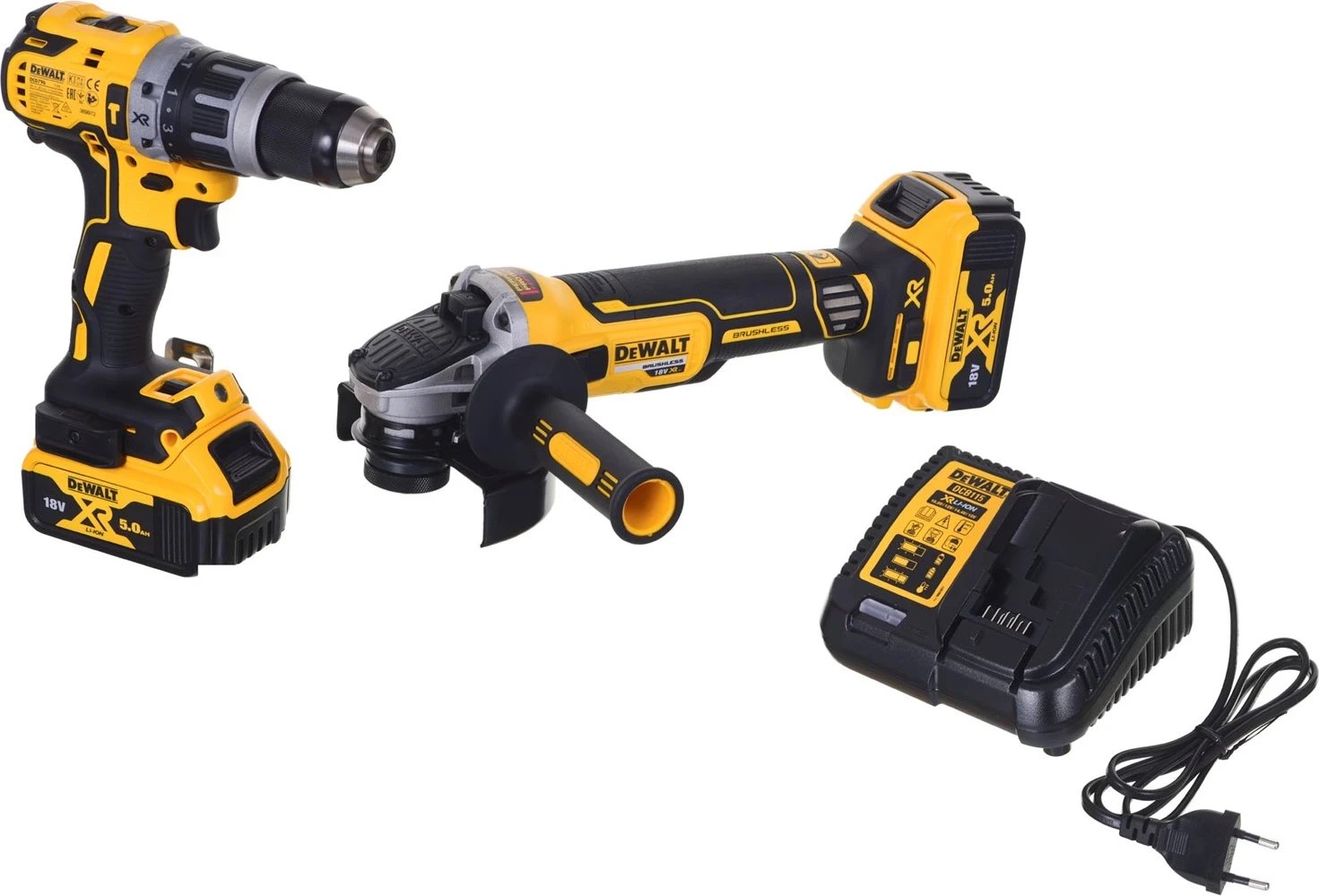 Set Kombinuar DeWalt 18V DCD796, DCG405 + 2x5,0Ah DCK208