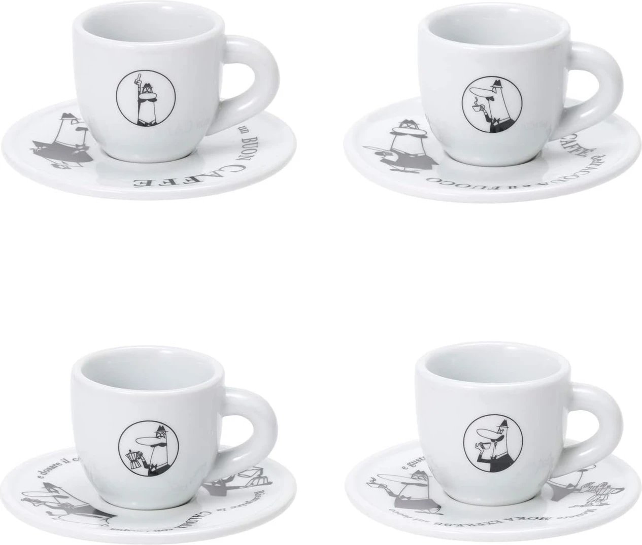 Set filxhanësh espresso BIALETTI CAROUSEL Porcelan 4x 50 ml Bardhë