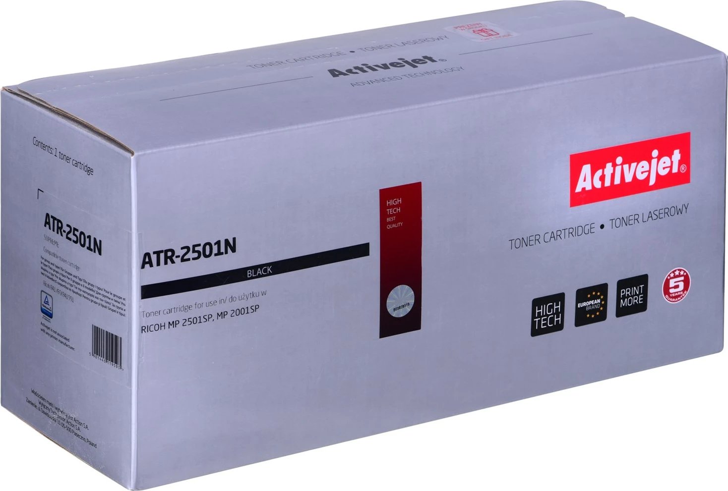 Toner zëvendësues Activejet ATR-2501N për printer Ricoh, i zi