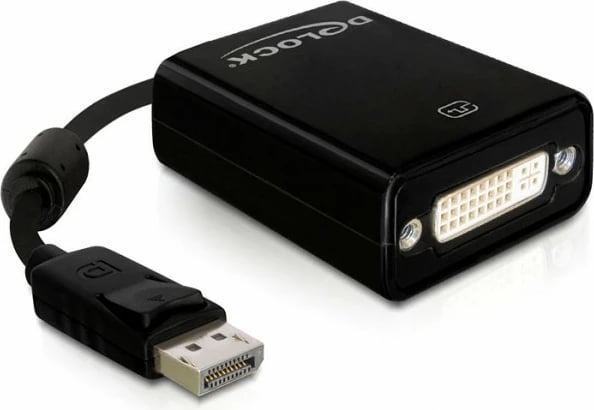 Adapter DisplayPort në DVI-I DeLOCK 61847, 0.125 m, i zi