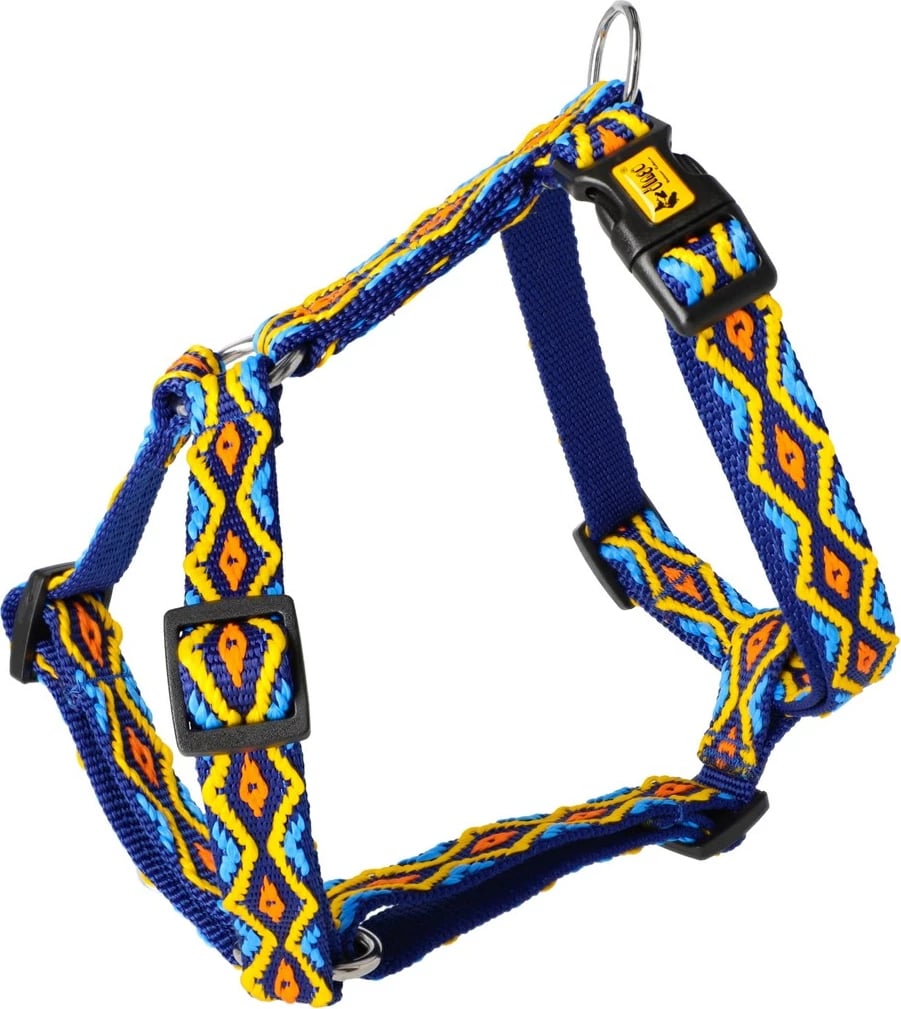 Mbajtëse qeni DINGO Guard Winnetou Blue Dy-Rripa - Madhësia L 2,5x54-100 cm